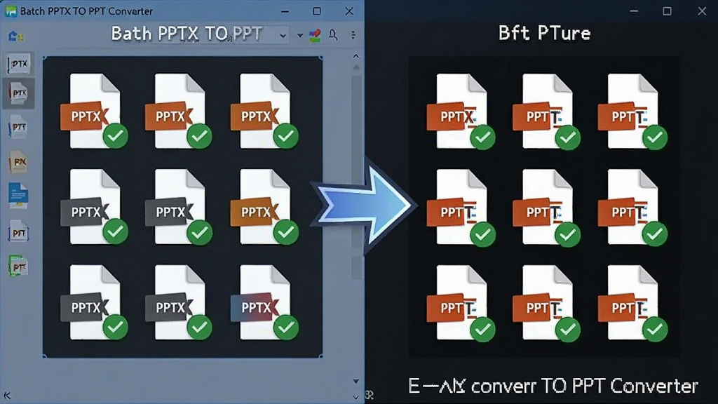 һ�Ŷ�̬Ч��ͼ������Ϊ���PPTX�ļ�ͼ������������Batch PPTX TO PPT Converter������ק����Ȼ��һ��ת��ΪPPT��ʽ�ļ�������ʾ�⣬���ֲ������ҶԱ��Ű棬�����PPTX�ļ����ұ���ת�����PPT�ļ����м�����Ŀ��ת����ͷ�����Ϊ���ĿƼ��в廭��ϸ�ڰ����ļ�����ͼ��ת����ɵ���ɫ�Թ��������������޶���Ԫ�أ���������