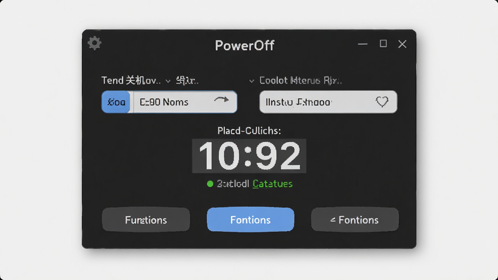 ���������ϵ�PowerOff�������棬����Ϊ������ɫ������壬��������չʾ��ʱ�ػ�ʱ���趨������ʱ��ʾ�빦�ܰ�ť���Ű���þ��жԳ���ƣ�����ִ���ƽ����ϸ�ڰ�����͵���ɫ����������ʵʱ״̬��ʾ�����ʸ���ɾ����޶���Ԫ��