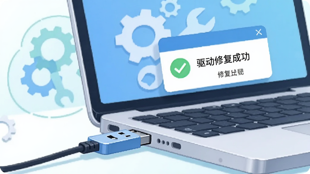 �廭���ͼƬ��һ��USB���ܹ�����ʼǱ����Բ��棬��Ļ������ʾ�������޸��ɹ����������г��ֺͰ���ͼ���ʾ�޸����̣�����ɫ�����£�����ͻ�������ּ�࣬ϸ�ڰ����޸���־�б������ʸɾ����޶���Ԫ��
