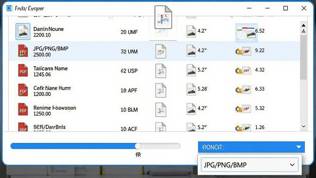 ���壺�����������棬���PDF�ļ���ק�����������У��·���ʾ�������͵�����ʽѡ����֣��ļ��б��������룬���������ӻ�����ʽѡ�������˵�����񣺼�������񣬰׵����ߡ�ϸ�ڣ��ļ��б���ʾ�ļ����ʹ�С��������Ϊ��ɫ����ʽѡ�����JPG/PNG/BMP�����ʣ����塢�ɾ����޶���Ԫ�ء�