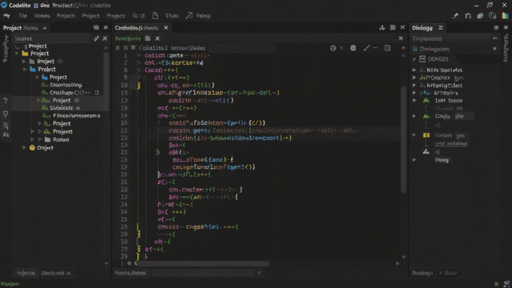 CodeLite ����ȫò��һ���ִ���ԴC/C++���ɿ���������������չʾ��ɫ�������༭���������Ŀ�����Ҳ������壬����󴰿���ʾ��ɫC++���룬���������������רҵ��ϸ�ڷḻ�����ʸɾ��޶���Ԫ��