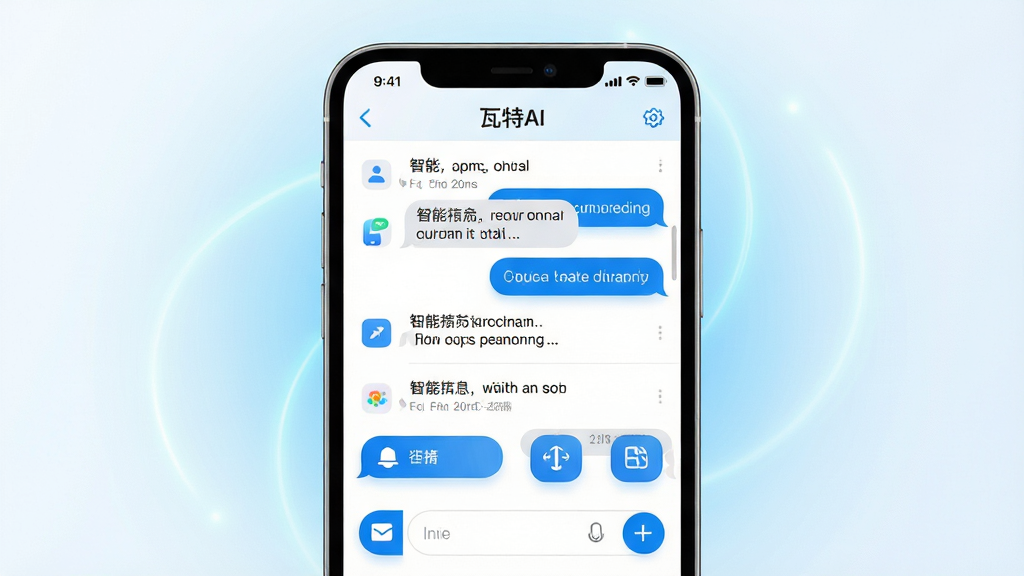 ���壺һ����Ϊ������AI���������ֻ�Ӧ�ý��棬��Ļ����ʾ���ܶԻ������빦��ͼ�ꡣ���֣��ֻ����У���������չʾ�Ի��б���ײ�������Ű棺���½ṹ���Ϸ�Ϊ�Ի������·�Ϊ���ܰ�ť������ִ��Ƽ��У�ɫ����������ɫ���ɫΪ������ϸ�ڣ���������������ͼ�꾫�£��������е���ɫ�����Ч�����ʣ�������Ⱦ���ɾ��޶���Ԫ�ء�