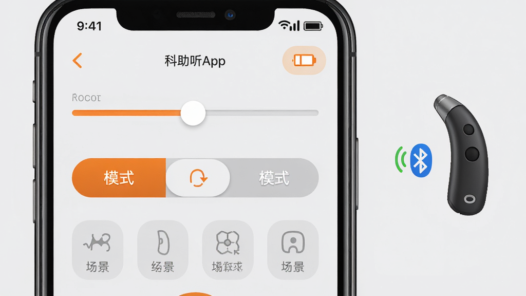 չʾ������App��������ң�ؽ��棬�ֻ���Ļ����ʾ�������顢ģʽ�л���ť�ͳ���ͼ�꣬�Ա���һֻ����������������״̬ͼ�꣬����Ϊǳ��ɫ�������ɫ������ť������ֱ�����ã����ʸɾ��޶���Ԫ�ء�����Ϊң�ز������棬���־��У��Ű����򣬷��ʵ�ü�࣬ϸ�ڰ�����ص������ź�ǿ�ȣ����ʸ��壬�ɾ��޶���Ԫ�ء�