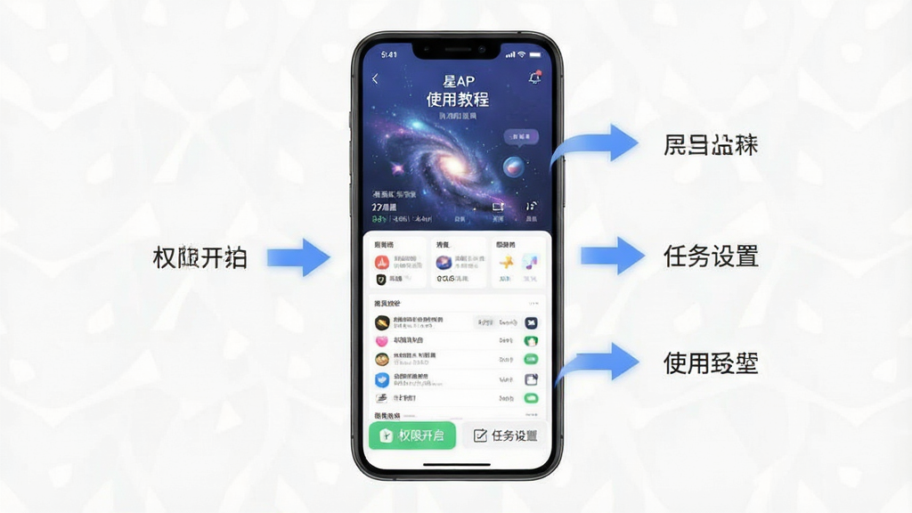 ����APPʹ�ý̳�ʾ��ͼ���ֻ���Ļ��ʾӦ�������棬�Ա��в����ͷ��ע���ײ��С�Ȩ�޿��������������á��ȱ�ǩ�������������ˣ������������ɾ�������
