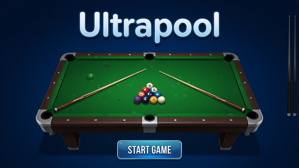 Ultrapool��Ϸ������Ԥ��ͼ����Ϸ���⡰Ultrapool��������Ŀ������Ϊ����ɫ��������һ����ɫ̨��������˺Ͳ���ڷ����룬�����࣬���п�ʼ��Ϸ��ť�����ʸ��壬ϸ�ڷḻ���������ִ����޶���Ԫ��