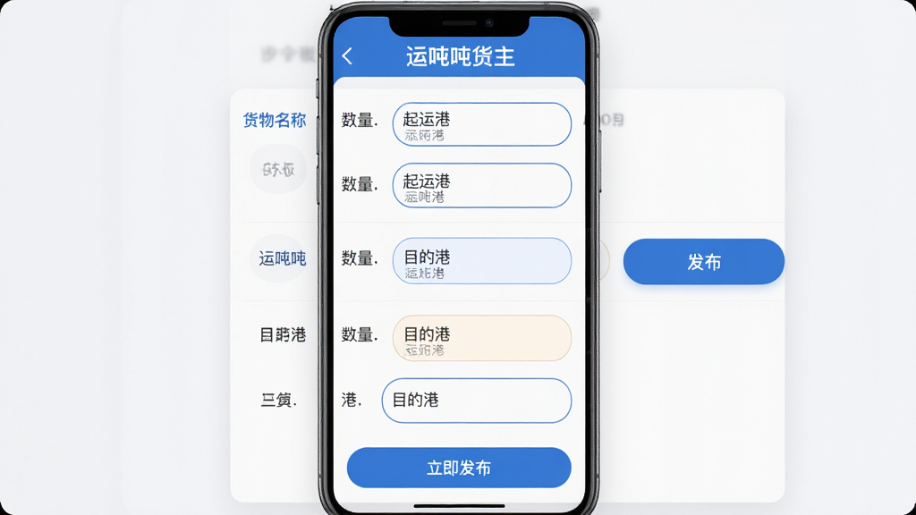 ���壺�˶ֶֻ���APP�Ļ�Դ����ҳ�棬��ʾ������д���棬�����������ơ����������˸ۡ�Ŀ�ĸ۵��ֶΡ����֣�ҳ�����չʾ�������������Ҳ��С���������ť���Ű棺�����ֶδ�ֱ���У���ǩ����룬�����Բ����ơ���񣺼������磬��ɫ���ɫ���䣬�������ҡ�ϸ�ڣ���Ļ�����С��˶ֶֻ������������ײ��С�������������ť�����������ʾ�����֡����ʣ����壬�ɾ����޶���Ԫ�ء�