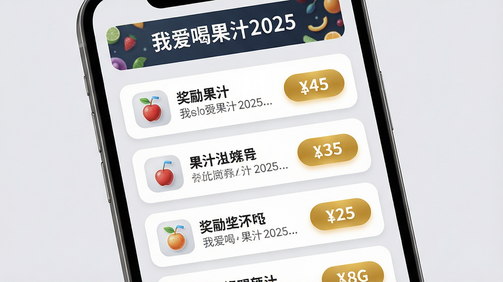 ���壺�ֻ�����չʾ�����б����������д�š��Ұ��ȹ�֭2025�������֣��б��������У�ÿ������Ƭ����ͼ�ꡢ�����ͽ�����ť���Ű棺��ƬԲ����ƣ������ȣ���Ϣ�㼶��������񣺼�Լ����磬����ǳ�ң���Ƭ��ɫ��ϸ�ڣ�����ͼ�꾫�£����������ý�ɫͻ�������ʣ����壬�ɾ��޶���Ԫ�ء�
