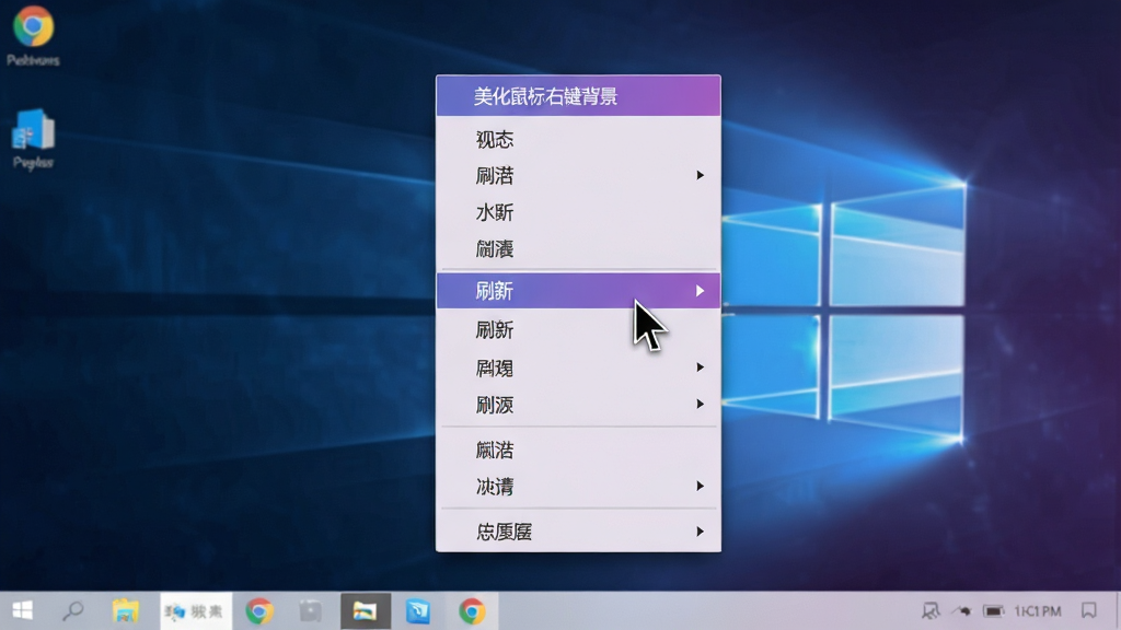 ���壺����������Ҽ�������������Windows�����ϵ�Ӧ��Ч��չʾ�����֣�����������ʾһ�����н�����ɫ�������Ҽ��˵����˵��������ɼ����Ű棺�˵������������ֽЭ�����������ۡ�����ִ���Լ��ɫ�ʺ�г��ϸ�ڣ��˵���Ե��΢�����ӰЧ�������ָ����ͣ�ڡ�ˢ�¡�ѡ���ϡ����ʣ�������Ⱦ���ɾ��޶���Ԫ�ء�