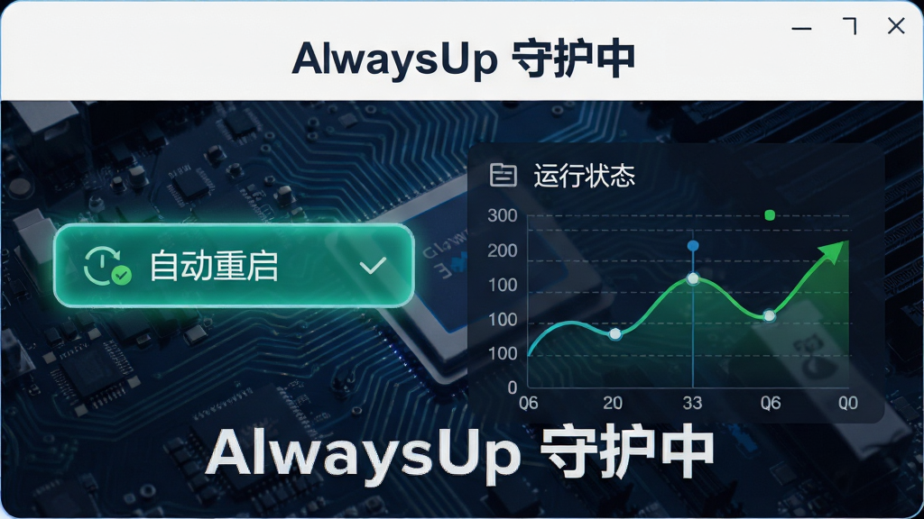 չʾAlwaysUp�ػ�����ʾ��ͼ�����������ʾ���Զ�������ѡ��������״̬ͼ��������Ϊ����������·���ͻ���ȶ�����Ƽ��У����ֱ�ע��AlwaysUp �ػ��С������ʸɾ�����