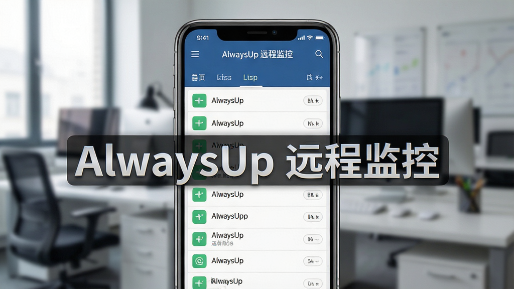 չʾAlwaysUp�ƶ����������ͼ���ֻ�������ʾ���̼���б�������Ϊ�칫�ҳ��������дʵ�����ʸ��壬��Ļ���ݱ�ע��AlwaysUp Զ�̼�ء�