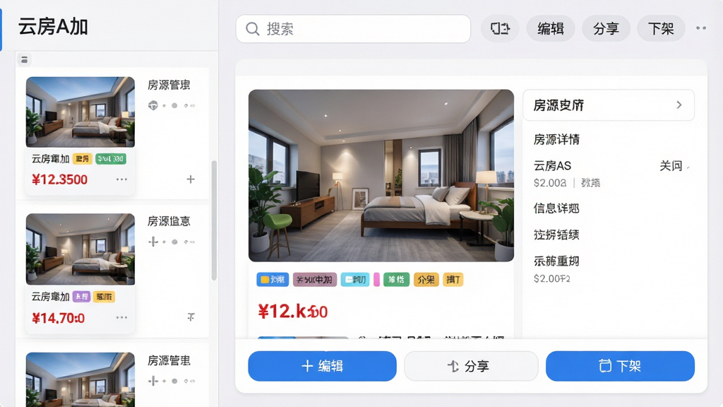 ���壺���Ʒ�A�ӡ���Դ���������ͼ�����Ϊ��Դ�б����Ҳ�Ϊ��Դ����ҳ�����֣�����������ҷ�����ƣ�����б��������У��Ҳ�����ҳչʾ��ͼ����Ϣ�ֶΡ��Ű棺������������ɸѡ��ǩ���м�Ϊ��Դ����ͼ��۸��ǩ���ײ�Ϊ������ť���༭���������¼ܣ��������������磬����Ϊǳ��ɫ����Ƭʽ��ƣ�Բ�Ǿ��Σ���ɫ����ť��ϸ�ڣ���ԴͼƬ�������۸��ú�ɫ�Ӵ�������ʾ����ǩʹ�ò�ɫС���顣���ʣ����壬����Ԫ�������࣬�ɾ���ࡣ