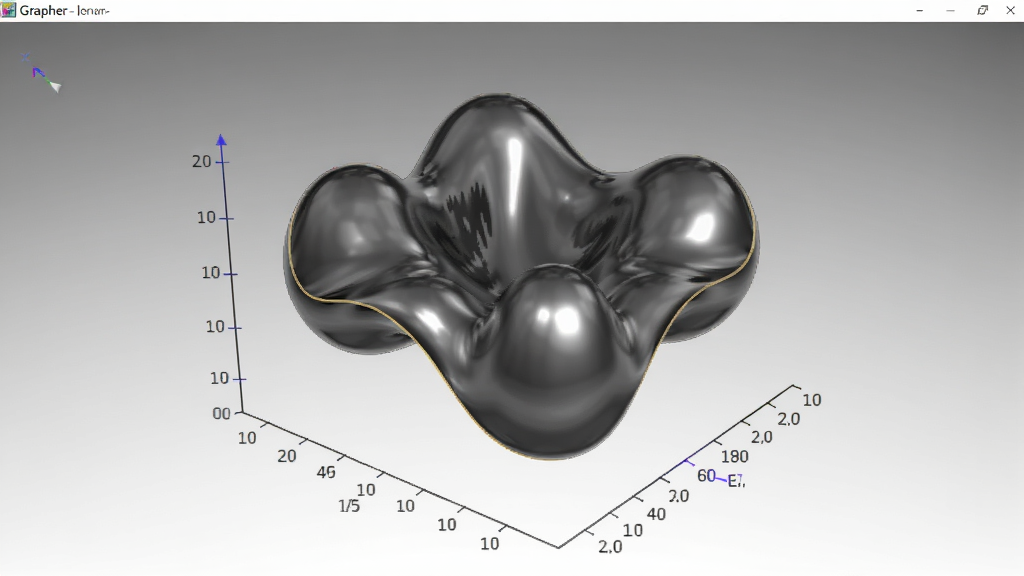 3D Grapher�������ܽ�ͼ��չʾһ��������ȶ��Ƶ���ά����ͼ�Σ����н����ʸеı��淴�����͵Ĺ�ӰЧ��������Ϊ����Ұ�ɫ��ͼ����Χ��������ͱ�ע��ϸ�ڷḻ����Ⱦ�����ߣ����ʸɾ����޶���Ԫ�ء�
