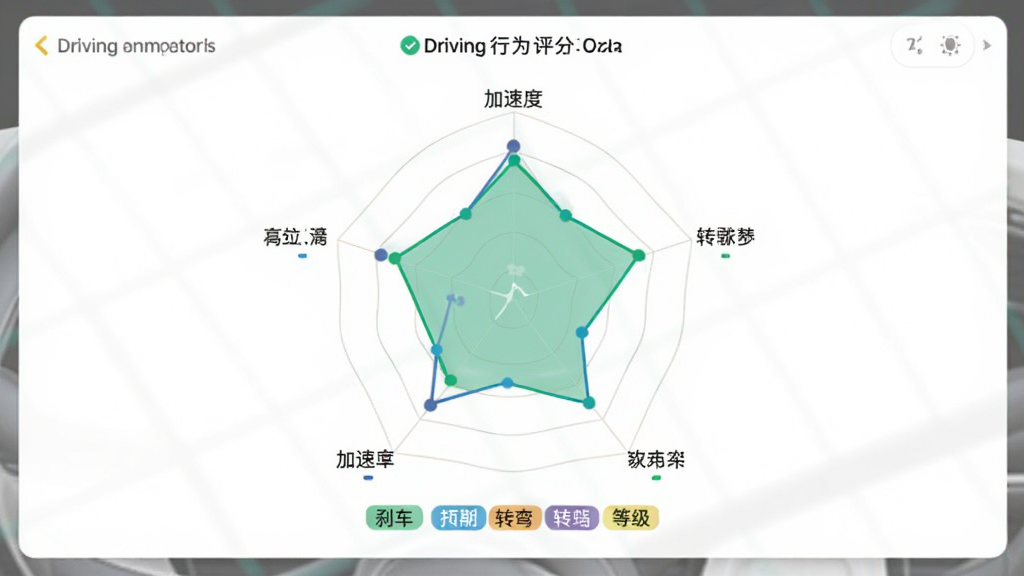 ��������Ϊ��ʻ��Ϊ����ҳ�棬���״�ͼչʾ���ٶȡ�ɲ����ת���ָ�꣬���־��жԳƣ������ˬ��ϸ�ڰ������������ȼ���ǩ�����ʸɾ����޶���Ԫ�ء�