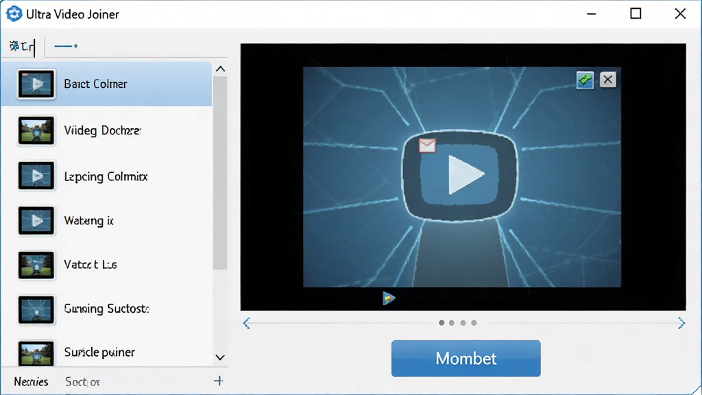 һ��չʾUltra Video Joiner����������ĸ�����Խ�ͼ�����������������Ϊ��Ƶ�ļ��б����Ҳ�ΪԤ�����ںͺϲ���ť���������ִ���ͼ������������Ϊǳ��ɫ�����ʸɾ��޶���Ԫ��