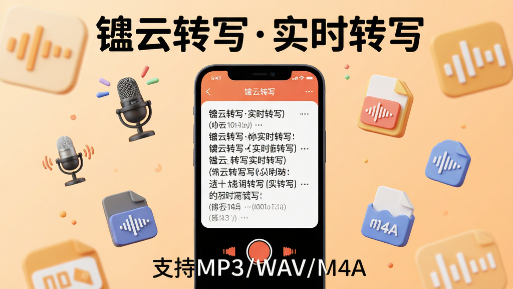 ���壺�ֻ�����¼������Ļ����ʾʵʱתд������������Χ����˷硢��Ƶ�ļ�ͼ�ꡣ���֣��ֻ����У���Χɢ����Ƶ��ʽͼ�꣬����Ϊǳ��ɫ���䡣�Ű棺�������⡰ؾ��תдʵʱתд�����ײ����֡�֧��MP3/WAV/M4A������񣺻��á����⡢�ɾ���ϸ�ڣ��ֻ���Ļ������������Ƶͼ�����塣���ʣ�������Ⱦ���ɾ����޶���Ԫ�ء�