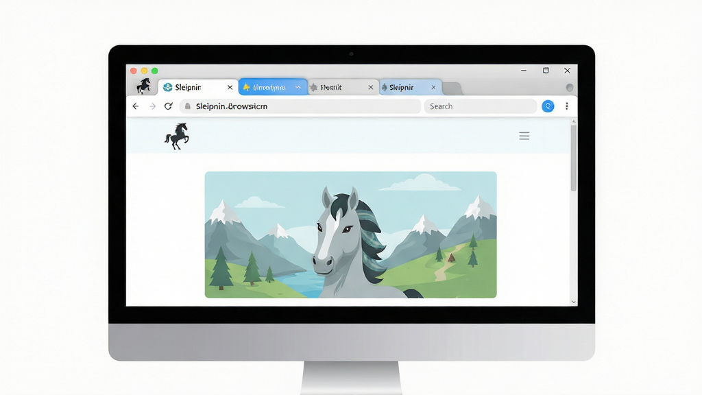 ���壺Sleipnir�������������������չʾ�ڴ���Ļ�����ϣ�����Ϊ���ǩҳ�������У��м���ʾһ�����¼�����ҳ���ݡ����֣�������й�ͼ�����������ռ�������壬��Χ���׸ɾ����Ű棺���涥����ǩ����������ַ�����������ţ��·�Ϊ��ҳԤ��ͼ������ִ���ƽ����ƣ�ɫ��������ͣ�ϸ�ڷḻ��ϸ�ڣ���ǩҳ��Ե����΢��Ӱ�������ǩ������ɫ�������ͼ��Ϊ��ŷ���еĿ�����Ӱ�����ʣ����壬�ɾ����޶���Ԫ�ء�