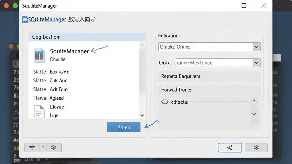 SQLiteManager���ݵ����򵼣���ʾ�ļ�ѡ�����͸�ʽѡ������Ѻã��������������ʸɾ����޶���Ԫ��