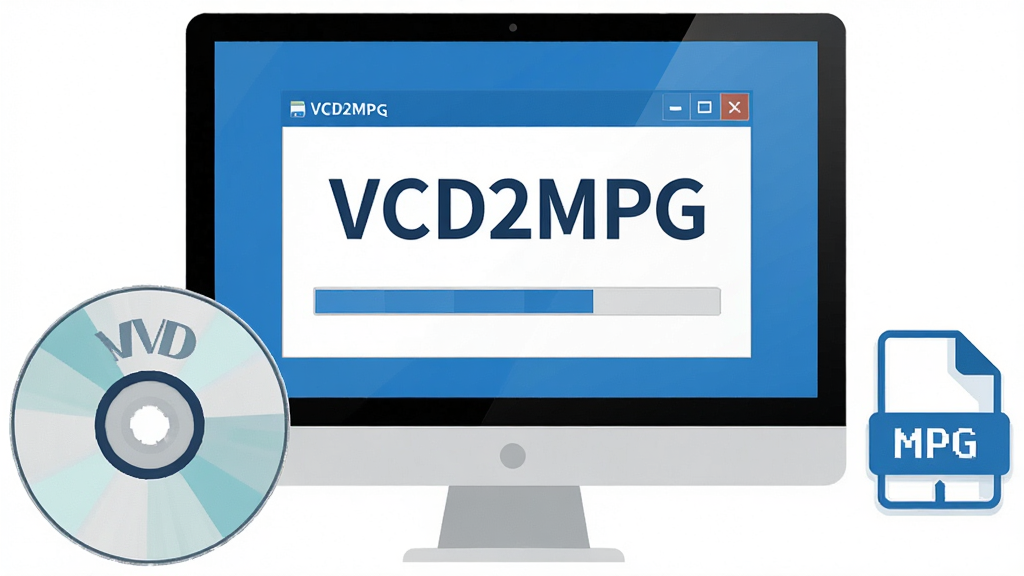 ���壺һ̨������Ļ��ʾVCD2MPGת�����棬�Ա߷���һ��VCD���̡����֣�������Ļ���У������̣��Ҳ����MPG�ļ�ͼ�ꡣ�Ű棺��๹ͼ��ͻ���������档����ִ���ƽ����������ɫ����ϸ�ڣ���Ļ����ʾ��VCD2MPG��������ת�������������ʣ����壬�ɾ����޶���Ԫ�ء�