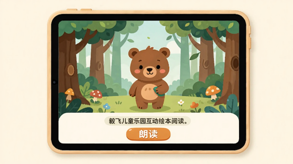 ��ɶ�ͯ��԰�����汾�Ķ����棬��Ļ��ʾ������ͯ���廭��һֻС����ɭ���У��·������ֺ��ʶ���ť�����������ܰ����ƽ����񣬻����������ɾ��޶���Ԫ��