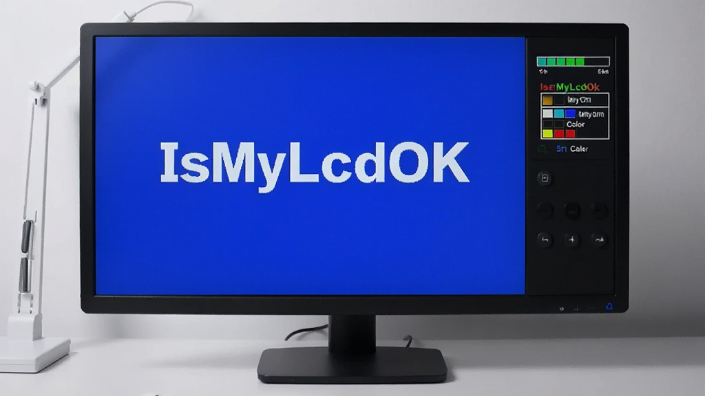 һ̨̨ʽ����ʾ������ʾIsMyLcdOK����ɫ���Ի��棬��Ļ�Ҳ���һ��С�Ŀ�����壬��ʾѭ�����ŵĽ������͵�ǰ��ɫ���ƣ��������࣬������ͣ�����ɾ���������������ɶ�