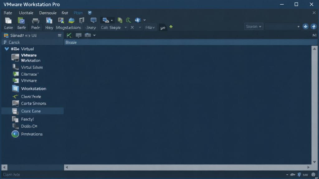 һ��չʾVMware Workstation Pro������Ľ�ͼ������������ʾ��������б��͹�����������Ϊ�ɾ�������ɫ�������岼��רҵ�������������޶���Ԫ�أ����ֱ�ע