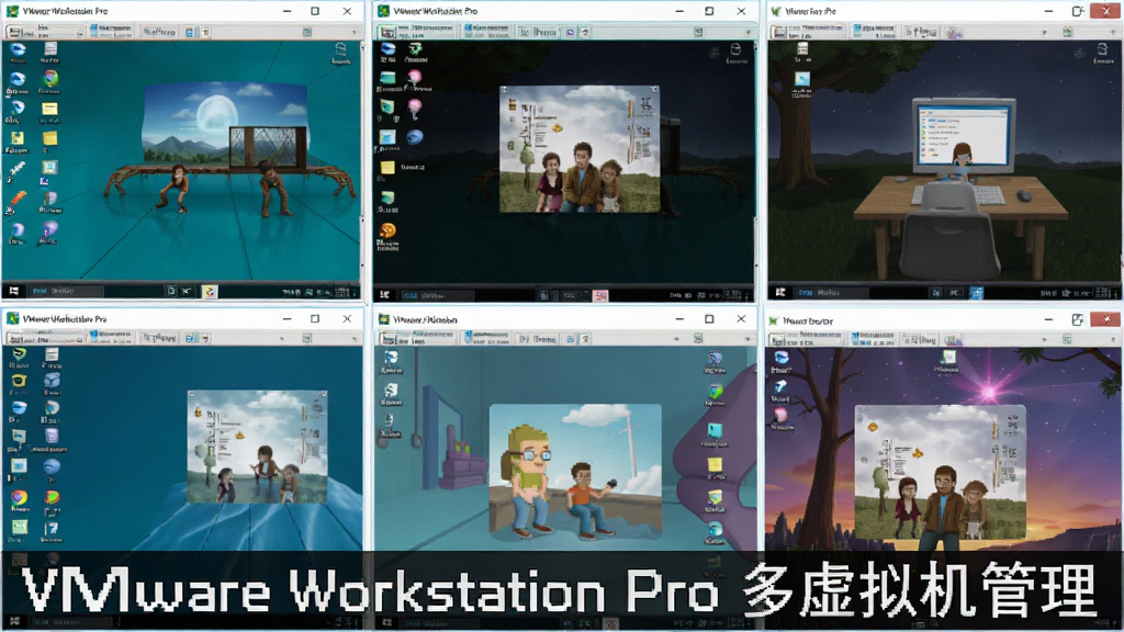 չʾVMware Workstation Pro��ͬʱ���ж����������ڵĻ��棬ÿ��������ʾ��ͬ�Ĳ���ϵͳ���棬�������룬�������������дʵ��ϸ�ڷḻ�����ʸ��壬���ֱ�ע