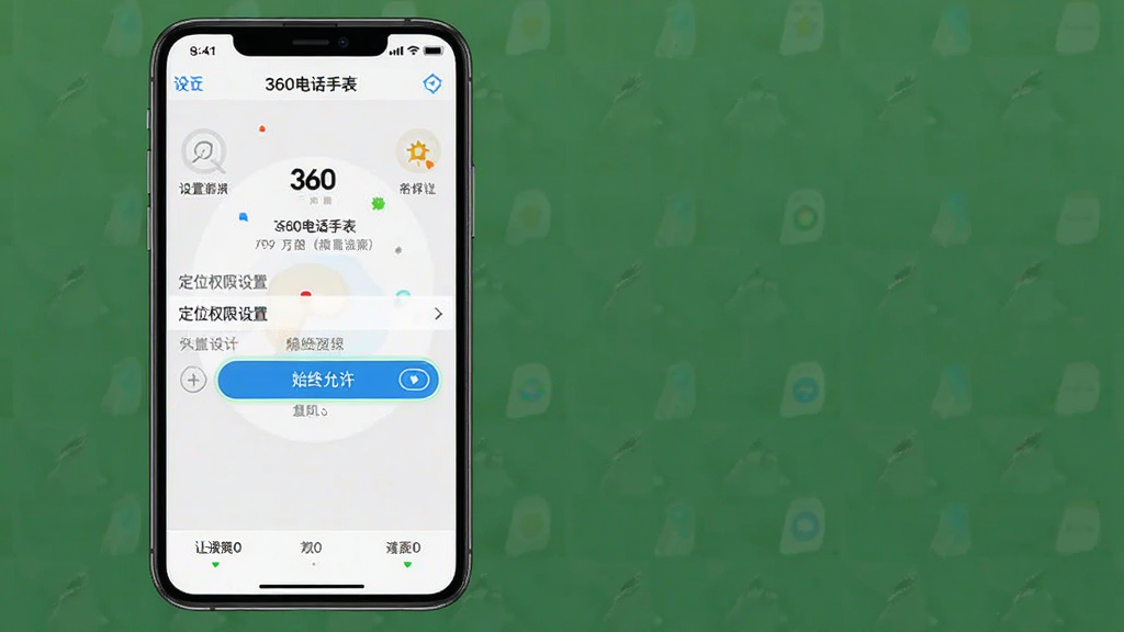 һ�Ų���ʾ��ͼ�������������ֻ���Ļ����Ļ��ʾ360�绰�ֱ�APP�����ý��棬�������С���λȨ�����á�ѡ�����Ϊ�ֻ���ͼ��ʽ�������������ϸ���ϸ����ˡ�ʼ����������ť�����ʸɾ����޶���Ԫ�ء�