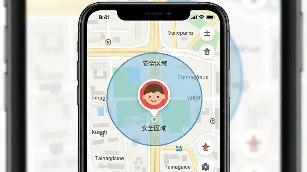 һ�Ź���ʾ��ͼ���������ֻ�APP�ϵĶ�λ���棬��ʾ���ӵ�ͼ����ͼ����һ����Ŀ�Ķ�ͯͷ��ͼ���������λ�ã�����ע����ȫ���򡱷�Χ������Ϊ�ֻ�������ͼ��ʽ���Ű�����������ƽ����ƣ�ϸ�ڰ�����ͼ��·���������ƺ͵�����Ϣ�����ʸɾ����޶���Ԫ�ء�