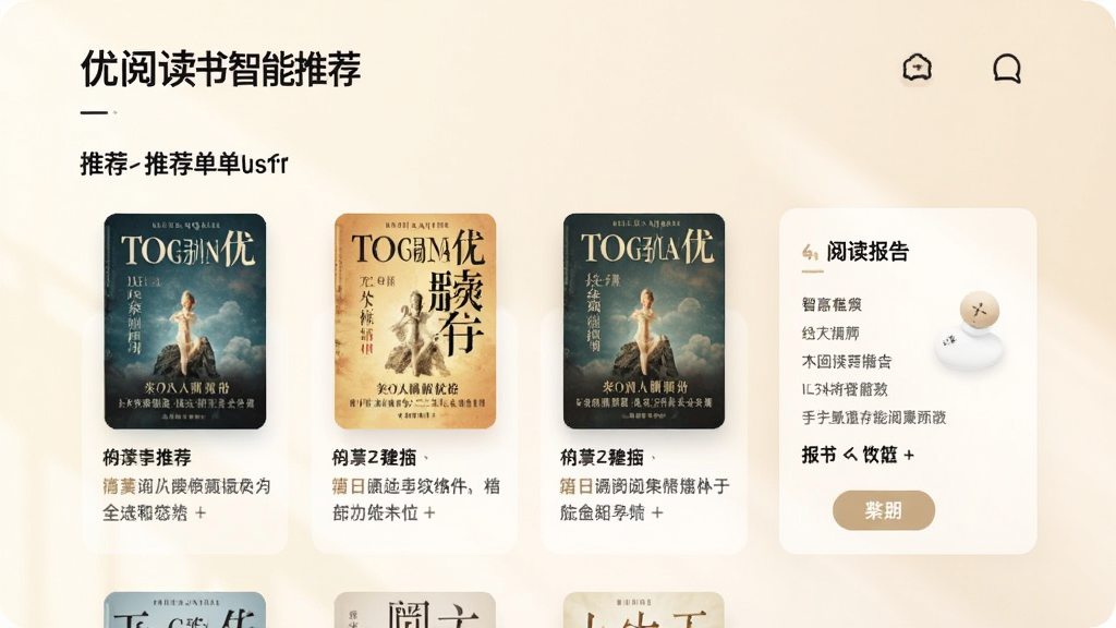 ���Ķ��������Ƽ�ҳ�棬չʾ���Ի��Ƽ��鵥���Ķ����濨Ƭ�����沼����ˬ���Ƽ�λ�����鼮�������飬������ͣ�����������