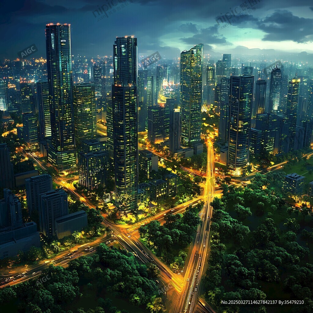迷人夜色都市漫游路线夜景灯光城市风光
