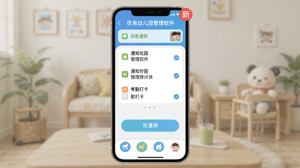 ���壺�����׶�԰�����������ֻ��ϵ��ƶ��˽��棬չʾ֪ͨ�б��Ϳ��ڴ�ҳ�档���֣��ֻ���Ļ���У��·���ʾ����ͼ�꣬�Ϸ�����Ϣ���ѡ��Ű棺�����������ťԲ�󡣷���ƶ���UI��ƣ����ϴ���ϰ�ߡ�ϸ�ڣ���Ļ��ʾ�������׶�԰��������������������һ����ɫ�Ǳ���ʾ��֪ͨ�����ʣ����壬�ɾ��޶���Ԫ�ء�