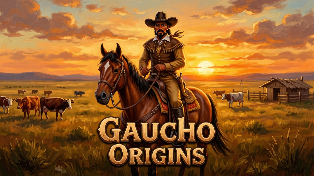 ���壺Gaucho Origins��Ϸ���Ӿ����棬һ��������ʿ�������ϣ�����������˹��ԭ�����գ����֣���ʿ���У���ԭ�����ռ�����棬Զ����ţȺ�ͼ����������Ű棺�����·���ʾ��ϷLogo��Gaucho Origins��������ֻ��ͻ����ɫ����ů��ϸ�ڷḻ�����ʣ�������Ⱦ���ɾ��޶���Ԫ��