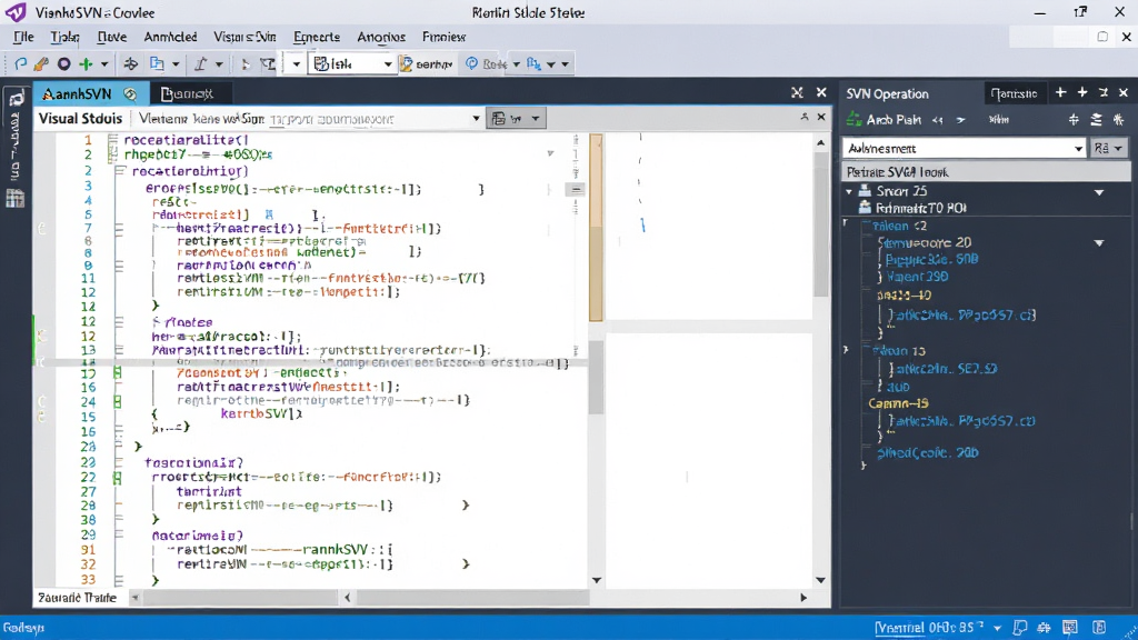 AnkhSVN��������Ԥ��ͼ������ΪVisual Studio�༭�����ڣ��Ҳ���ʾSVN������壬�����������Ű�רҵ�����дʵ��ϸ�ڰ��������кš��汾�ű�ע�����ʸ��壬�ɾ����޶���Ԫ��