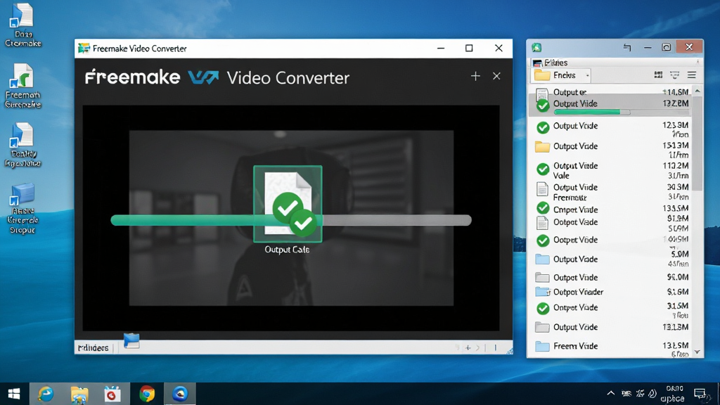 ���壺����������ʾFreemake Video Converter����ת����Ƶ���������ѹ��룬����ļ�ͼ�����ļ����и��������֣�����Ϊ���������ڣ��Ҳ��н����б��������������ֽ���Ű棺�������������ļ��б����򡣷��дʵ��������ϸ�ڣ��������ơ�Freemake Video Converter���ڴ��ڱ�����������ļ���ͼ������ɫ�Թ������ʣ����塢�ɾ����޶���Ԫ�ء�
