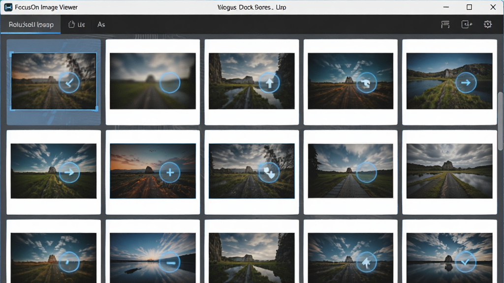 FocusOn Image Viewer �ļ�����Ⱦ����ʾ��ͼ�����������������п��ټ��ص�ͼƬ��������չʾ����ͼƬ����ͼ�����Ű�������򣬷��Ϊ�Ƽ��н��棬ϸ�ڰ�������ͼ������䶯���������������ɾ����޶���Ԫ��