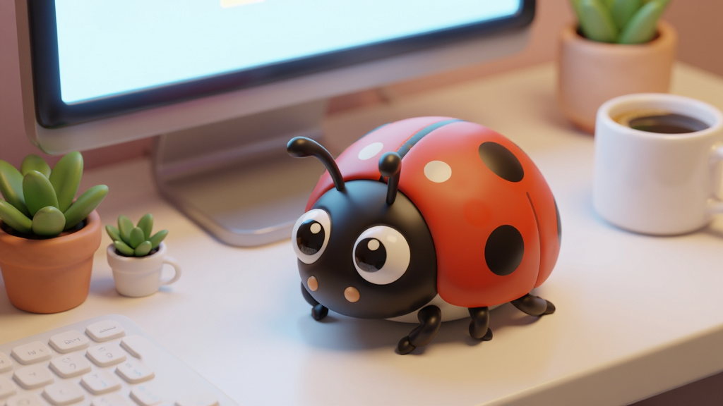 һֻ3D��Ⱦ�ĳ��ȿ�ͨư�棬��Ϊ��Ladybug on desktop����ſ���ִ���Լ���ĵ��������ϣ���Ļ����������⣬��Χ����ɫСֲ���һ�����ȣ����岼����ܰ���ʣ�����ϸ�徫�£�ɫ��������ů����д��ͷչʾư���Բ����Ǻ��������۾������廭�ʣ��ɾ��޶���Ԫ��