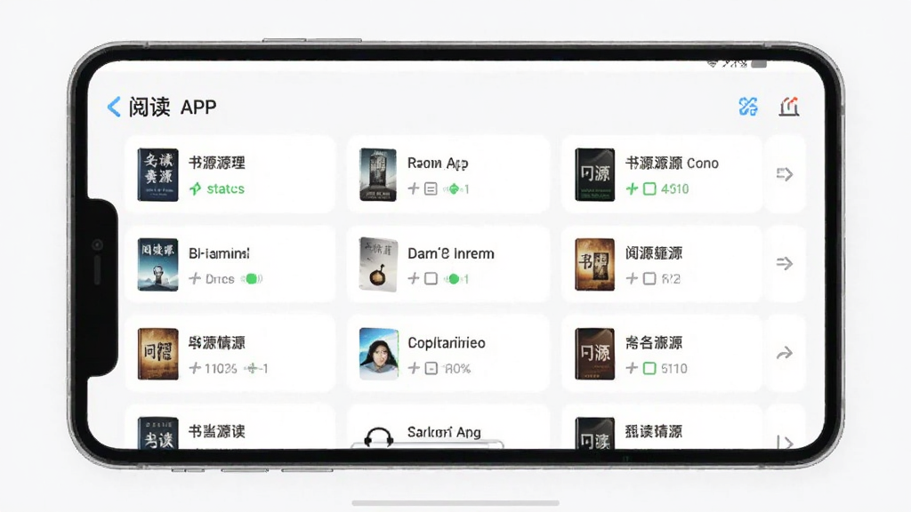����Ϊ���Ķ���APP����Դ�������棬��Ļ���г������Դ��Ƭ�������б�ʽ���Ű����룬�����Ƽ��У�ϸ�ڰ�����Դ������״̬ͼ�꣬�����������ɾ��޶���Ԫ��