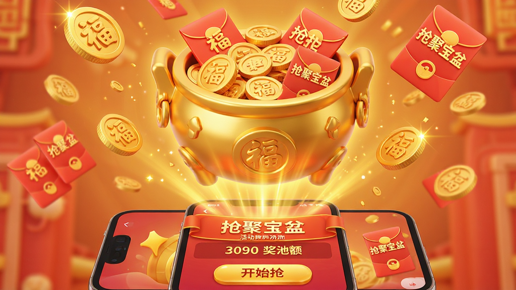 ���壺һ���޴�Ľ�ɫ�۱����������ֻ���Ļ�Ϸ������ڶ�����Һͺ�����ֻ���Ļ����ʾ�����۱��衱�����ʱ�뽱�ؽ����֣��۱���λ�ڻ�������ƫ�ϣ��ֻ�λ���·�������֮���н�ɫ��Ч���ӣ��Ű棺�����Ϊ�������㣬�ϲ�Ϊ�۱�����д���²�Ϊ�ֻ�����չʾ�����3D��ͨ��Ⱦ��ɫ�ʽ�����ɫ���䣬��Ӱ�貣�ϸ�ڣ������ӡ�С������֣������д�С����۱��衱�������ֻ�������ʾ����ʼ������ť�����ʣ�ϸ���������ɾ��޶���Ԫ�أ���Χ���ҡ�