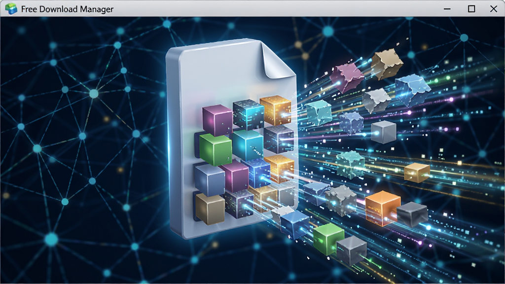 Free Download Manager��������Ԥ��ͼ����������չʾһ���޴���ļ����ָ�ɶ����ɫ���ݿ�ͬʱͨ����������ͨ�����ٴ��䣬�����ǳ��������ڵ�ͼ��Ԣ����̼߳��ټ��������Ƽ���ʮ�㣬��ͼ���������������ɾ�