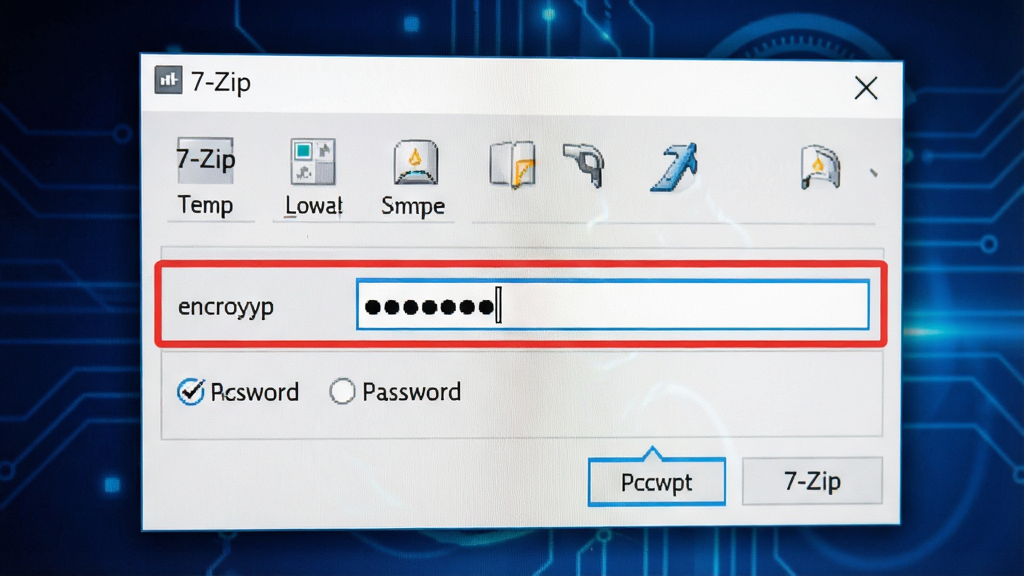 һ�ŵ�����Ļ��д����Ļ����ʾ7-Zip�ļ������öԻ��򣬴�����