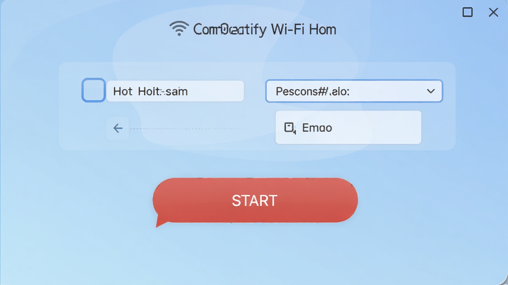 Connectifyһ������Wi-Fi�ȵ㹦�ܽ��棬��ʾ�ȵ����ƺ������������򣬱���Ϊ����ɫ���䣬����������һ����Ŀ�ĺ�ɫ������ť������ֱ�ۣ��Ű�����������࣬ϸ�ھ��£����ʸɾ����޶���Ԫ��
