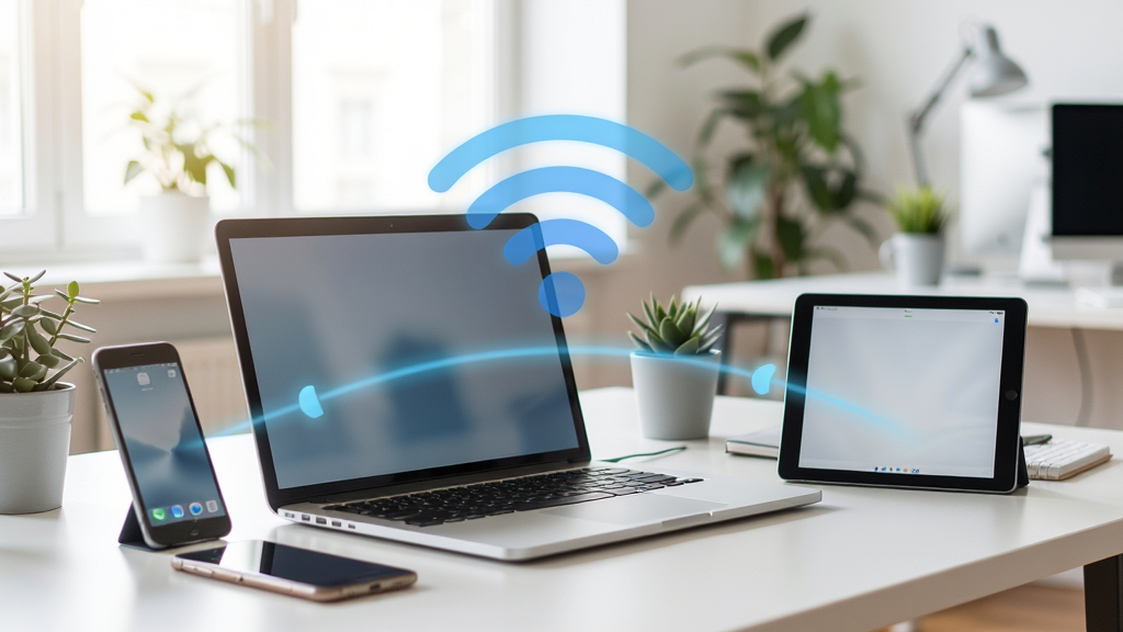 Connectifyʹ�ý̳̳���ͼ��һ̨�ʼǱ��������ڷ���Wi-Fi�źţ���Χ���ֻ���ƽ���豸���ӣ�����Ϊ�����칫������������Ȼ���Ű�������У����дʵ��ϸ�ڷḻ�����ʸ��壬�޶���Ԫ��