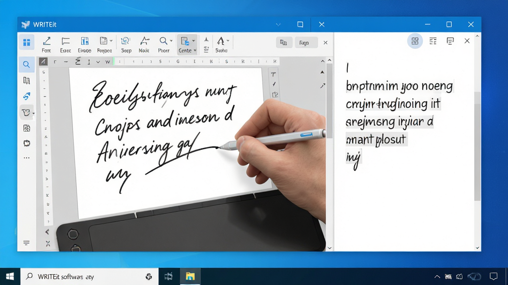 ���壺WRITEit�������棬չʾ��Windows������һ���ĵ��༭�����У��û����ô��ر�����д����������д��ϵͳʵʱ����д����ת��Ϊ������ӡˢ�����֡����֣����Ϊ�������������ڣ��Ҳ�Ϊʶ����Ԥ�������·�Ϊ��д�������Ű棺�����࣬����ͼ���������С�����ִ���ƽ����ƣ�ǳɫ��������ɫ��׺��ϸ�ڣ���д�ʼ�����������ī��Ч����ʶ������׼ȷ�������޶���Ԫ�ء����ʣ����壬�ɾ����޶���Ԫ�ء�