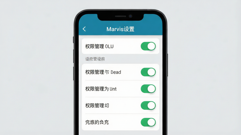 ���壺Marvisʹ��ָ��ʾ��ͼ���ֻ���Ļ��ʾ���ý��棬����Ȩ�޹���ѡ����֣��ֻ����У������б��������Ű棺��Ļ�Ϸ��С�Marvis���á��������·�ΪȨ�޿��ء���񣺱�ƽ������ѧ���ϸ�ڣ�����ͼ����Ŀ������Ϊǳ��ɫ�����ʣ����壬�ɾ��޶���Ԫ�ء�