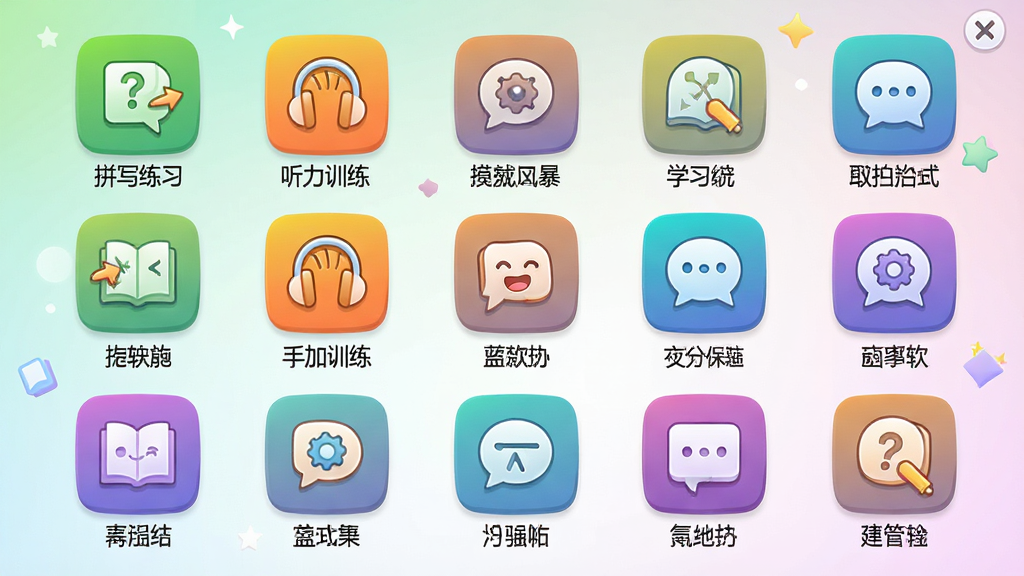 ���壺���ʷ籩������ѧϰģʽѡ����棻���֣�����״���ж��ģʽͼ�ꣻ�Ű棺ͼ���·�������˵������񣺻������죬��ɫ���䣻ϸ�ڣ�ÿ��ͼ���в�ͬ��ɫ���硰ƴд��ϰ��Ϊ��ɫ��������ѵ����Ϊ��ɫ�����ʣ����壬�ɾ����޶���Ԫ��