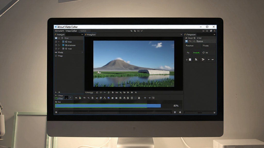 һ�ŵ�����Ļ��ʾXilisoft Video Editor������Ⱦ��Ƶ������������80%����Χ������ͣ�����ɾ�������Ϊ�������棬���־��У����дʵ��ϸ��������Ⱦ���������ʸ��壬�޶���Ԫ�ء�