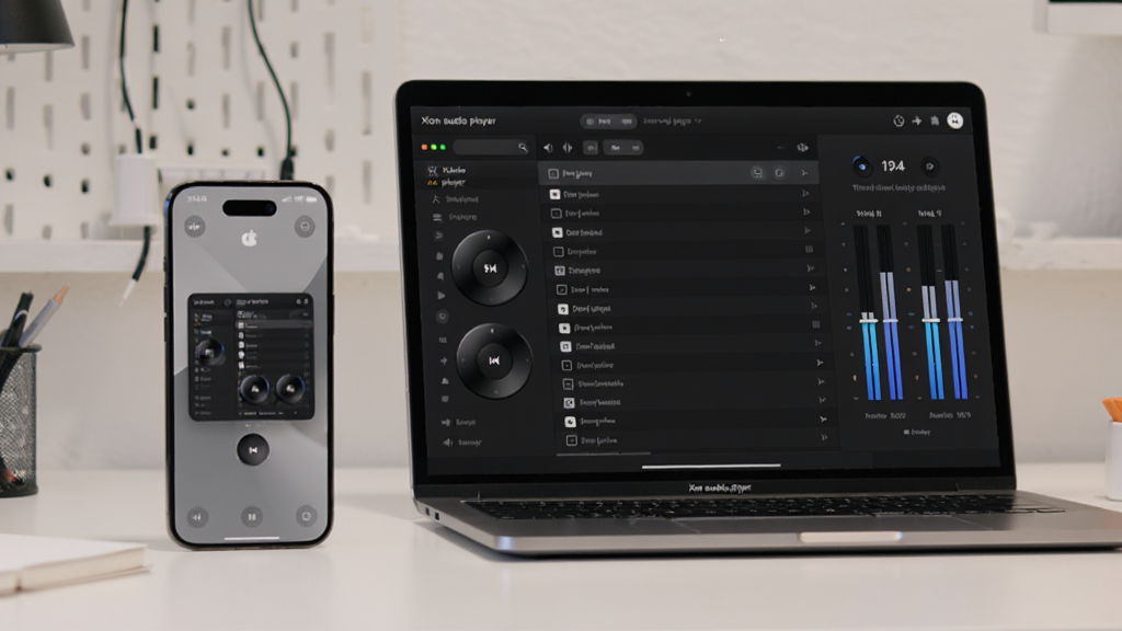 ���壺�ֻ��͵��Բ���չʾXion audio player���棬�ֻ���Ϊ����ģʽ�����Զ�Ϊ�����б������֣�����ֻ����Ҳ���ԣ�����Ϊǳɫ����̨���Ű棺���й�ͼ���豸��΢��б����񣺿Ƽ��У�������͡�ϸ�ڣ��ֻ���Ļ��ʾ����С����������Ļ��ʾ�����б��;����������ʣ����壬�ɾ����޶���Ԫ�ء�