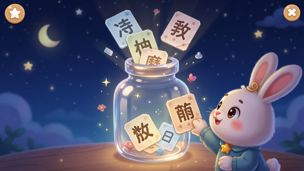����ʶ��ħ��ƿ��ϰ���棬����������һ����������Ĳ���ƿ��ƿ��Ʈ�����к��ֵĿ�Ƭ��С��������ȥץ������Ϊ�ǿ�ҹ������ܰ�λã���ͨ��Ⱦ������ϸ��