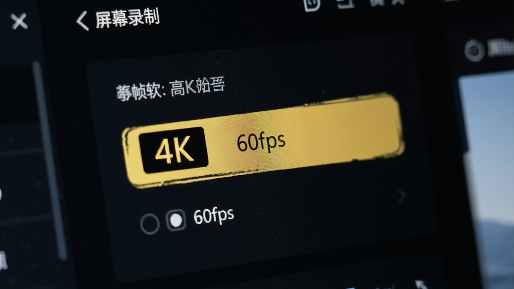 ������Ļ¼�������������ý�����д������չʾ4K�ֱ�����60fpsѡ�����Ϊ��ɫ������壬ͻ����ʾ��֡����߷ֱ��ʲ��������רҵ�Ҿ��пƼ���