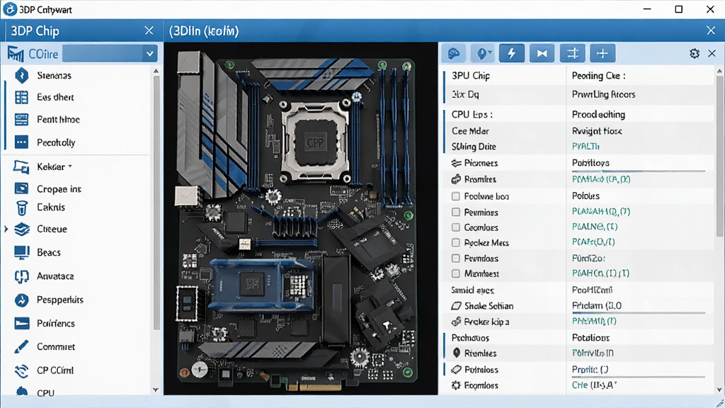 3DP Chip�����������ͼ��չʾCPU�����塢�Կ���Ӳ���б����������������Ӳ�����࣬�Ҳ���ϸ��Ϣ��������ִ�����ɫ������Ϊ�������ʸɾ����޶���Ԫ��